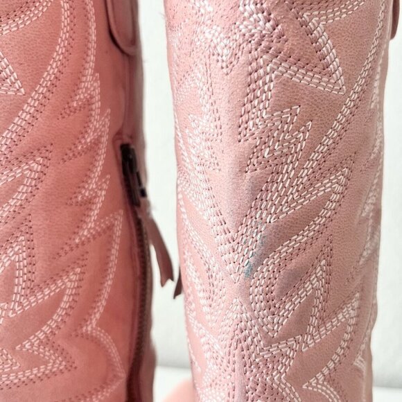Lane SMOKESHOW Womens Cowboy Boots 10 Pink Leather Western Cowgirl Mid Calf - Picture 4 of 14